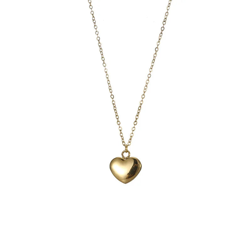 Trendy Gold Plated Stainless Steel Personalized Love Pendant Clavicle Chain Choker Necklace Fashionable Jewelry for Women