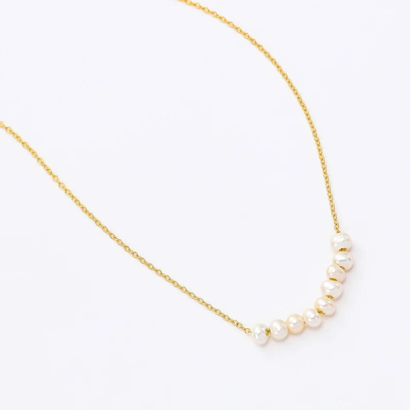 Fashion 18k Gold Plated Sterling Silver Necklace Freshwater Pearls Pendant Necklace