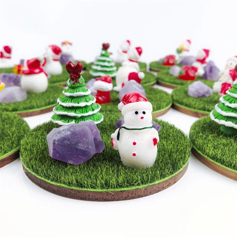 New Products Hand Craft Hot Sale Natural Crystal Amethyst Christmas Ornament for Gift