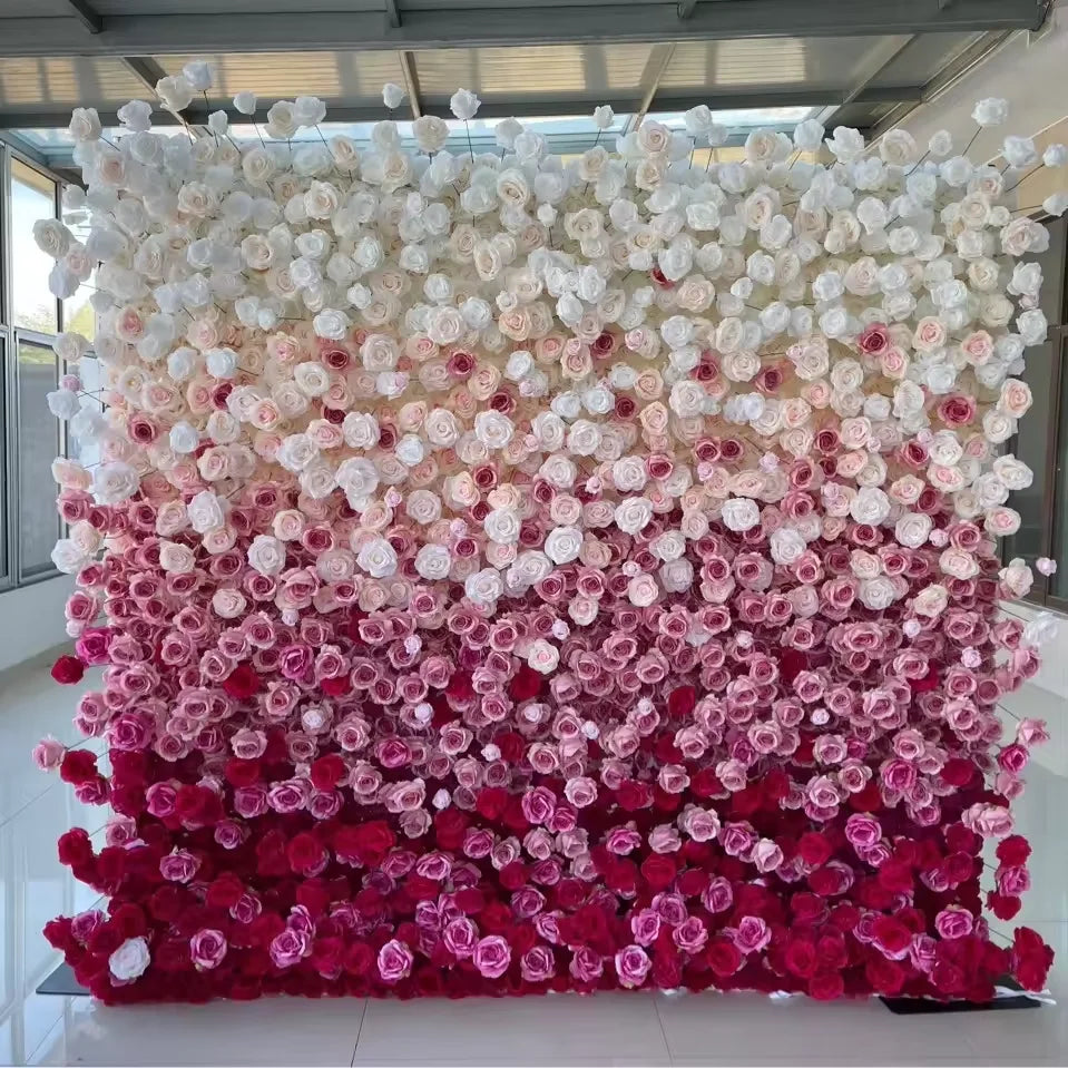 Beautiful Wedding Decor Set Artificial Flowers Arrangements Elegant Flower Wall Panel Backdrop for Weddings