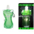Portable Folding 480ml Eco-Friendly Plastic Water Bottle with Direct Drinking Feature for Camping