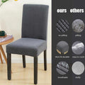 Hot Sale Classic Grey Polar Fleece Spandex Chair Slipcovers Pet-Friendly Dining Living Room Seat Covers Direct China Supplier