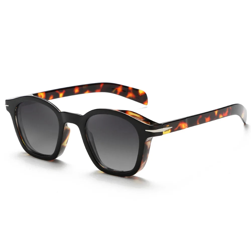 2024 Hot Classic Vintage Unisex Sunglasses Custom Logo Square UV400 Gradient Tortoise Shell Sunglasses for Women and Men