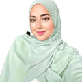 2023 Luxury Crystal Edge Chiffon Hijab Shawl Long Wrap Head Scarf with Shimmer Chain for Women Muslim Department Name