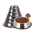 Small Medium Large Pet Feeder Water Bowls High Quality Steel Stainless Cats Automatic Dog Plate Rubber Bases Feeding Dog Bowl