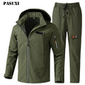 PASUXI Fall Winter Plus Size Clothing Long Sleeve Crew Neck Jacket Casual Two Piece Pants Custom Men Joggers Suits Set Tracksuit