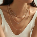 Latest Personalized Design Fashion Multi-layered Knotting Gold Plated Necklace Female Light Luxury Diamond Party Chain Necklace