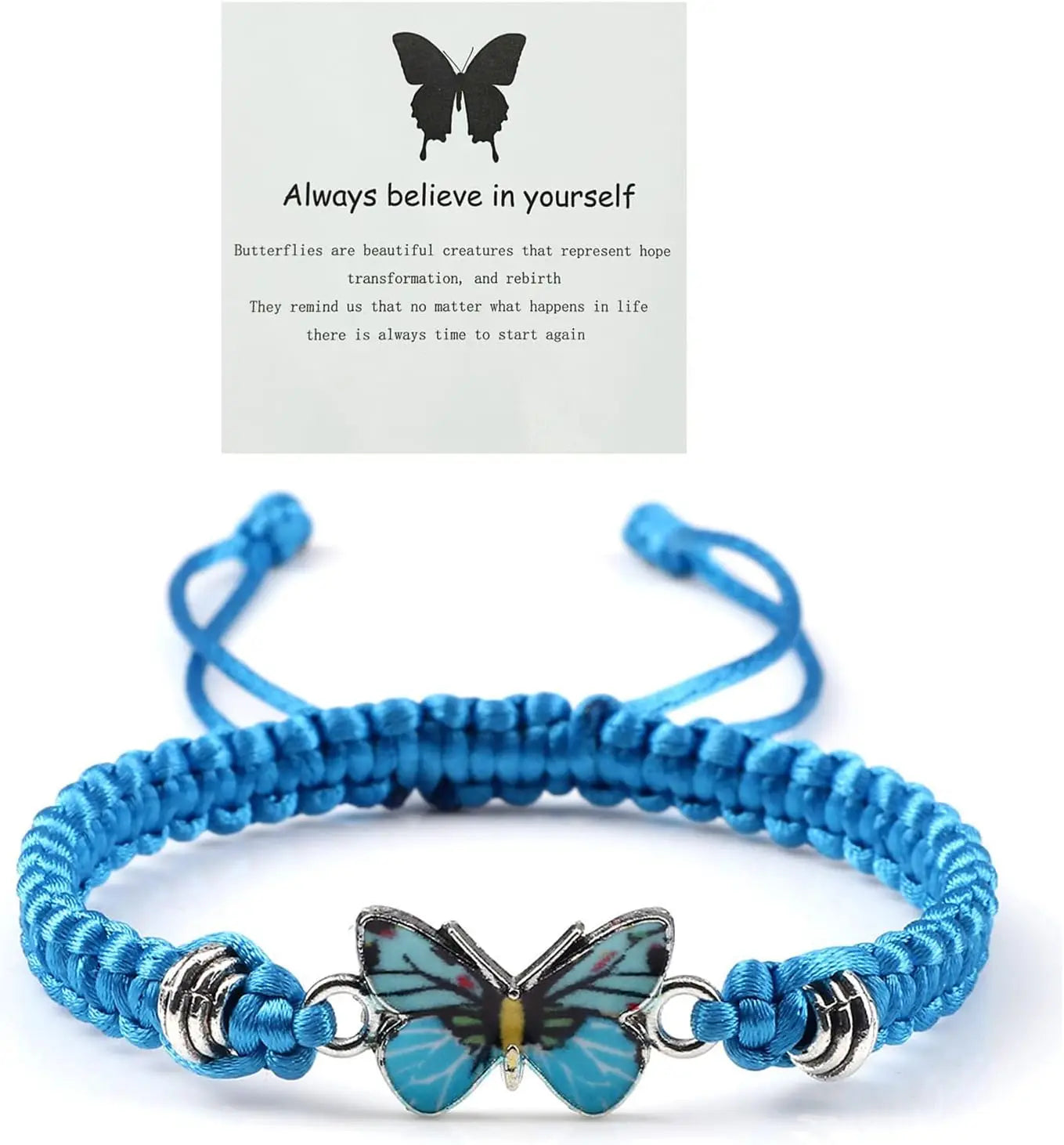 Butterfly Bracelet--Adjustable String Butterfly Bracelets Adjustable Hand Woven Bracelets Valentine's Day Gift