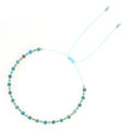 Go2Boho Light Blue Semi-precious Stones Bracelet Narrow Seed Beaded Adjustable Bracelets for Women Girls Teens Jewelry Gift