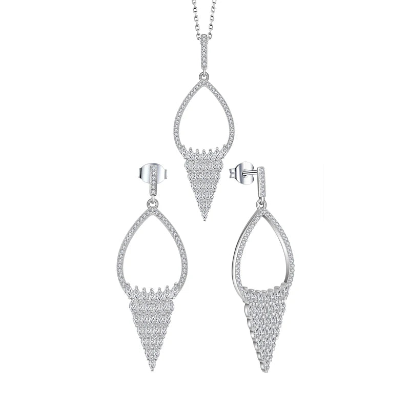 Wholesale Wedding Jewellery Zirconia Jewellery Ladies Jewelry Set 925 Silver Cute 2024 China Designs Women Zircon EU Geometry