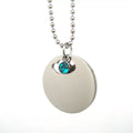 Disc Stone Letter Necklace Joyeria Fina De Acero Inoxidable De China Heart Pendant Dijes Oro Laminado 18K Necklaces
