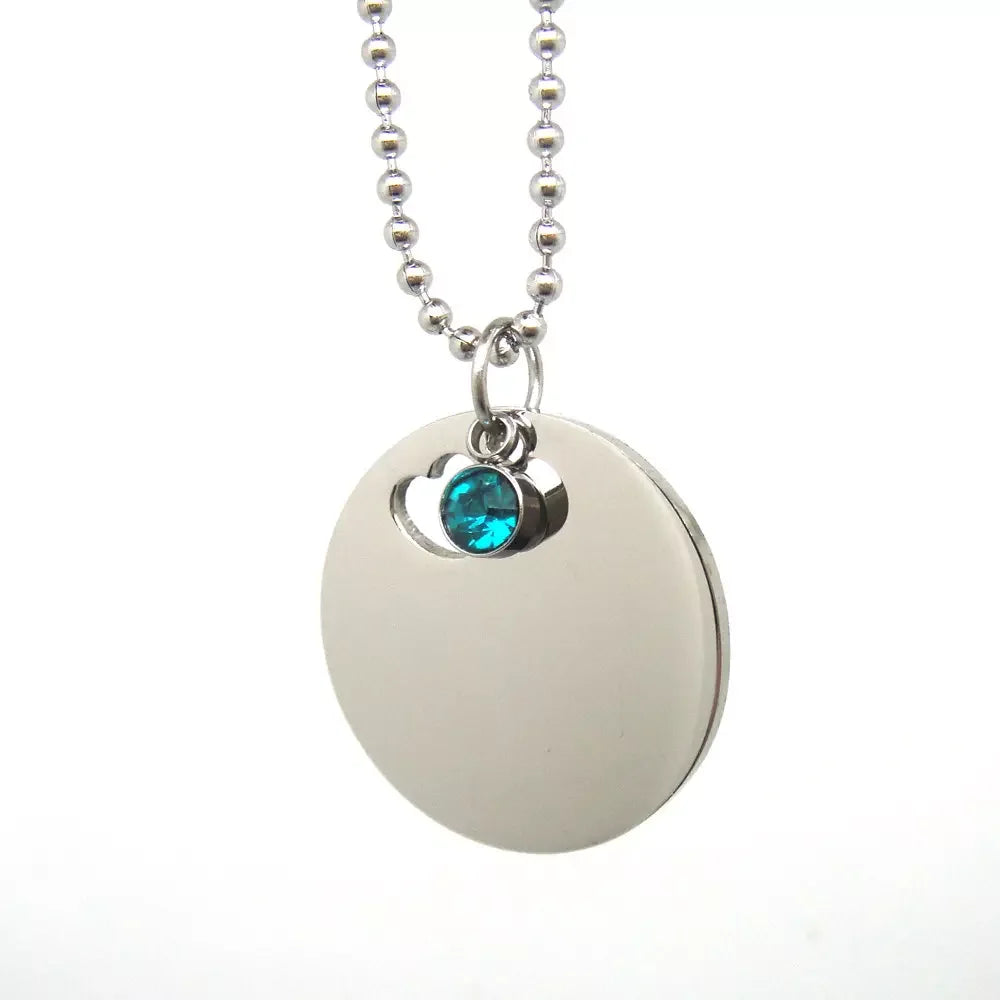 Disc Stone Letter Necklace Joyeria Fina De Acero Inoxidable De China Heart Pendant Dijes Oro Laminado 18K Necklaces