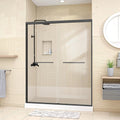 56-60 In. W X 72 . H Double Sliding Shower Door With 2 Stainless Steel Handle Semi-Frameless Glass 1/4 In