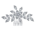 Fashion Women Holiday Party Wedding Rhinestone Alloy Leaf Bridal Hair Comb Accessories Flowers Crystal Comb