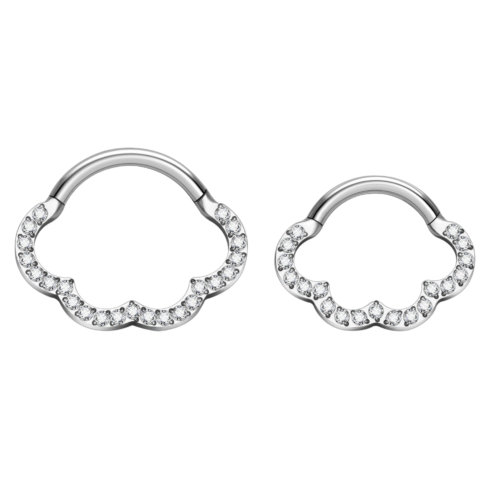 Wholesale G23 ASTM F136 16G Titanium Cloud Shape Nose Ring Earring Hinged Septum Hoop Ear Helix Cartilage Women Piercing Jewelry