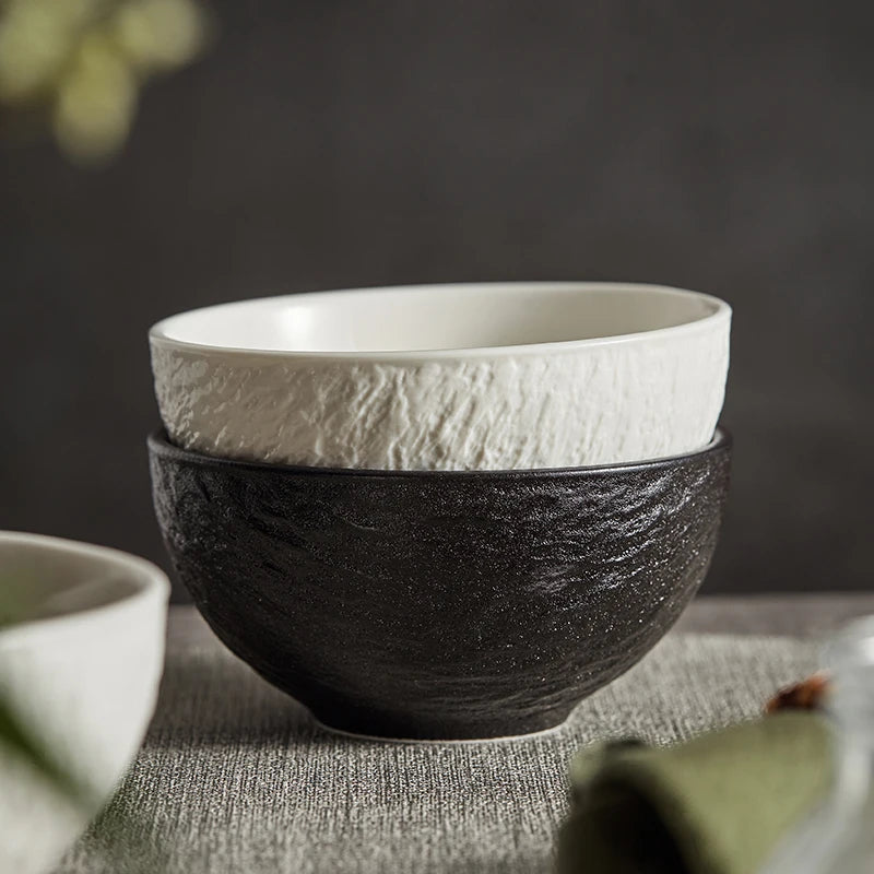 White Ceramic Round Porcelain Bowls for Household for Serving Dinner Salad Custard Soups Rice Cereal Bowls