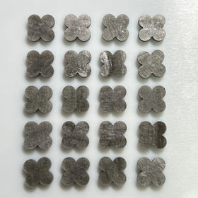 Wholesale 13x13x2mm New Sliver Obsidian Four Leaf Clover Stone Clover Bracelet Necklace Jewelry