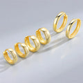 SP Luxury Fashion 925 Silver Jewelry Real Gold Plated Multi Sizes 925 Sterling Silver Plain Hoop Earrings for Women