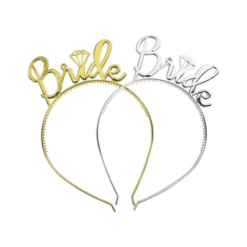 Wholesale Cheap Factory Price Durable Fashion New Gold Letters Bride Bridesmaid Wedding Plastic Headband