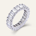 YH JEWELLERY Classic Wedding Rings Rhodium Plated 925 Sterling Silver Engagement Vvs Emerald Moissanite Eternity Band Ring