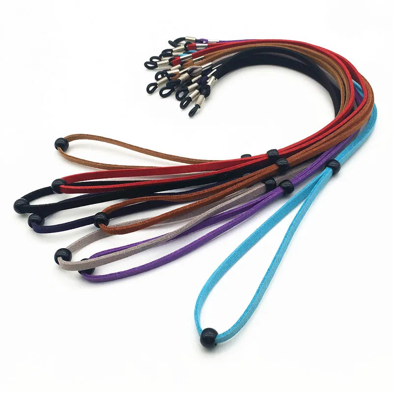 Adjustable Leather Eyeglass Straps Anti-Slip Sport Sunglass Retainer Holder with Lanyard Eyewear Retainers Chains Accessory