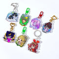 CNAWO MOQ 10pcs Customized Epoxy Acrylic UV Cartoon Anime Keychains DIY Own Design Rainbow Hologram Heart Shape Charm