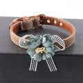 Hellomoon New Design Soft Padded Luxury Solid Pet Dog Collar with Flower