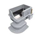 Oversized Stainless Steel Cat Litter Basin Splash-Proof Semi-Closed Stair ABS with Easy Clean PP Delivery Cat Shovel