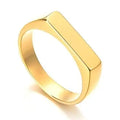 Horseshoe D Shape Signate  Ring Golden Rose Gold Slim Flat Face for Custom Engraving  Blank Ring for Engraving
