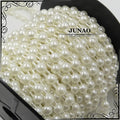 JUNAO 6mm Sewing Half Round Pearls String White Loose Pearls Pearls Rhinestones Trim for Evening Dress  Decoration