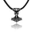 SS8-536P Steel Soldier Vikings Pendant Thor Hammer Talisman Nordic Necklace Stainless Steel Chain Norse Viking Jewelry