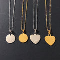 Custom Personalised Stainless Steel Womens Necklaces Engravable Blank Bar Pendant Round Disc Broken Heart Necklace