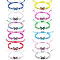 Handmade Adjustable Braided Bracelet for Women Rhinestone Beads Colorful Butterfly Charm Bracelets&Bangles Friendship Gifts
