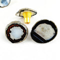 DIY Luxury Natural Black Agate Slice Irregular Knobs Drawer Pulls Special Texture Crystal Wardrobe Knob Cabinet Knobs