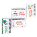 Creative Week Plan Coil Notebook Day Plan Notebook Kawaii Spiral Bound Animal Print Undated Organizer for Students