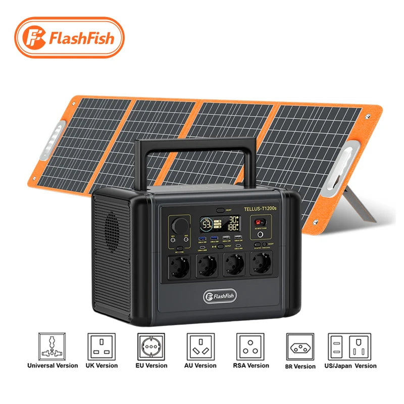 RTS Stock Flashfish Multifunction US EU Plug 1000w 1200w Best Rated Solar Portable Power Station for Outdoor Camping