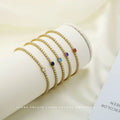 18K Gold Plated 316L Stainless Steel CZ Shiny Crystal Chain Bracelet Jewelry Cubic Zirconia Tennis Bracelet