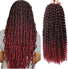 18 Inch Synthetic Dyed Dreadlocks Passion Twist Crochet Braiding Hair Extensions Hot Water Setting Pre Looped Pre Twist Water