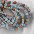 Mongolia Alxa Colorful Rainbow Stone Round Loose Beads Natural Loose Gemstones for Bracelets Jewelry Making