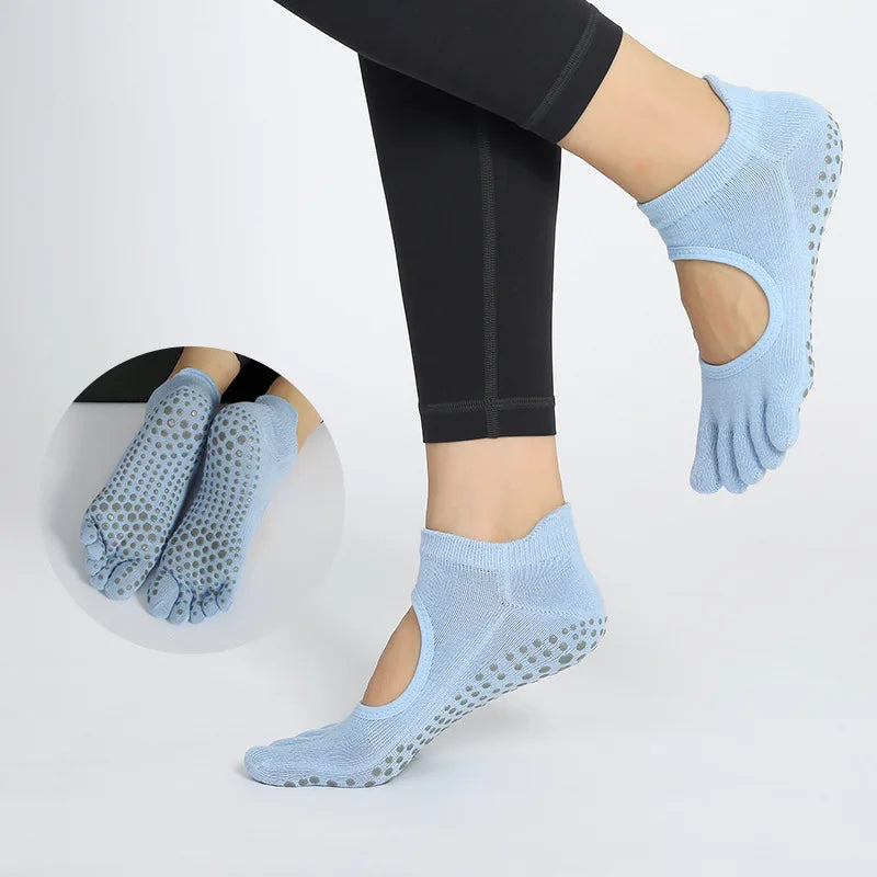 Cotton Yoga Socks Professional Pilates Socks Anti slip Five Finger Women's Warm Indoor Fitness Floor Socks