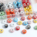 New Arrival  9*15 mm Colorful Ceramic Clay Beads Handmade Flat Round Loose Beaded Charm for DIY Jewelry Making Accessories