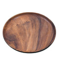 Customized Solid Acacia Wood Eco-Friendly Color Enamel Disposable American Style Food Plate Sets Dishes Trays Floral Pattern