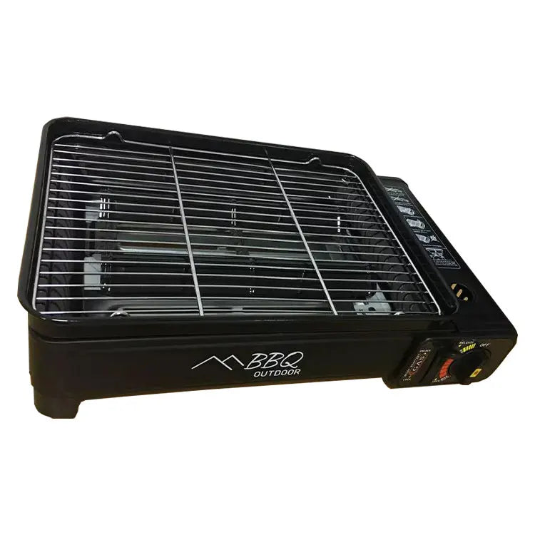 Lyroe New Design Portable Camping Smokeless Cooking Burner Flat Griddle Reversible Butane Gas Grill