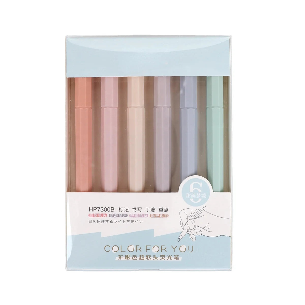 Korean Cute Candy School Soft Tip Pastel Octagonal Highlighter Pens Student Colored Marker Pen Custom Stationery 12pcs/bag