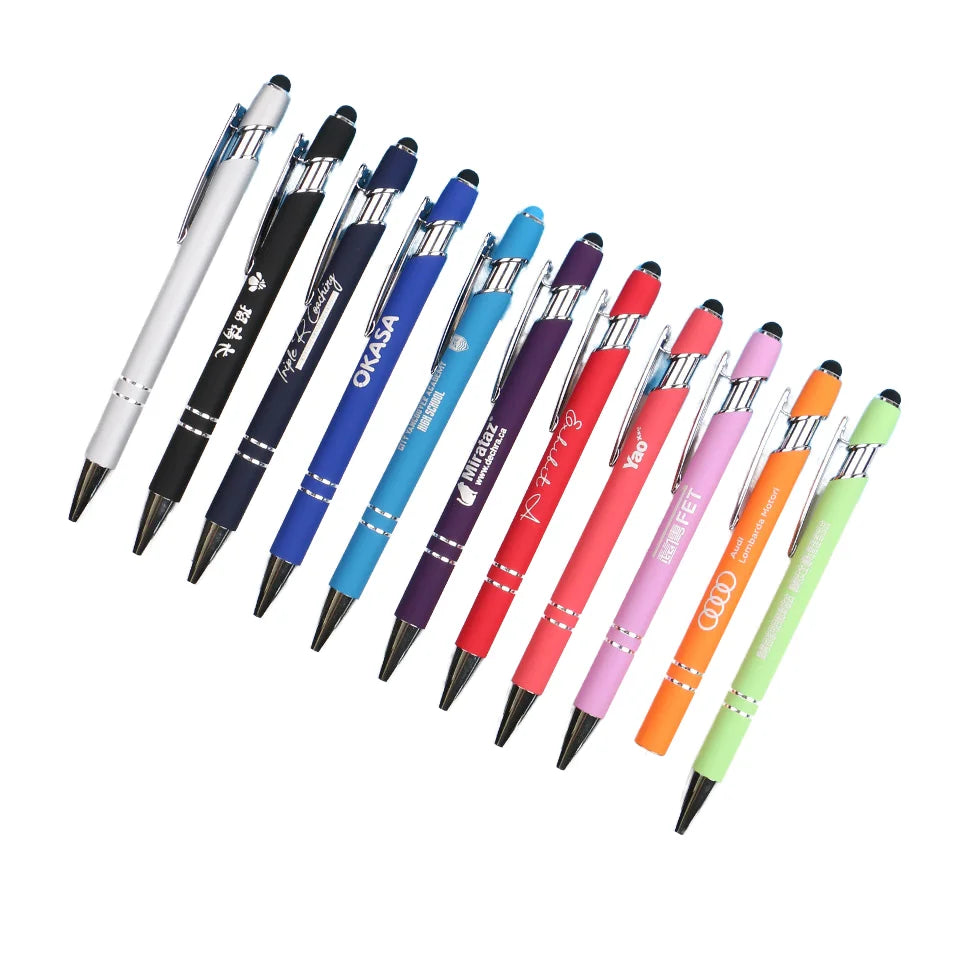 2025 NEW Promotional New Multifunction Ball Stylus Soft Touch Screen Pen 2 in 1 With Custom Pen Logo Metal Ballpoint Pens