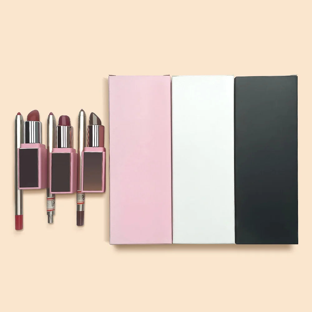 Custom Make up Luxury Matte Lip Liner Lipstick and Matte Lip Stick Set Private Label Lip Kit