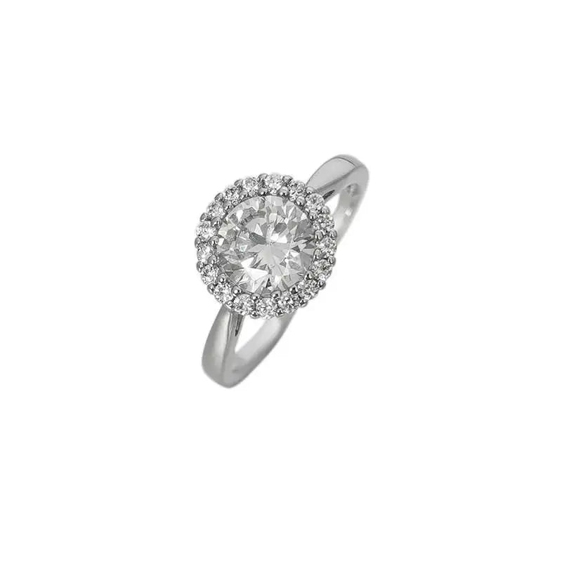 925 Sterling Silver Trendy Zircon Engagement Rings Anniversary Wedding Party Gift Rhodium Plated Prong Setting Inlay Brilliant