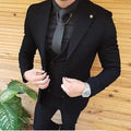 Costume Formal Fashion 3 Piece Groom Wedding Suit Tuxedo 2026 Business Coat Pant Black Slim Fit Suits for Men DMS733
