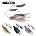 18g Rubber JIG Spinner Bait Blades Saltwater Lead Jig Head Fishing Bass Lures Spinner Rubber Jigging With Silicone Skirt