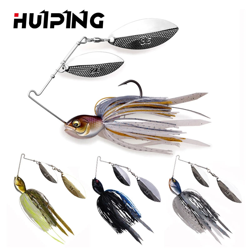 18g Rubber JIG Spinner Bait Blades Saltwater Lead Jig Head Fishing Bass Lures Spinner Rubber Jigging With Silicone Skirt